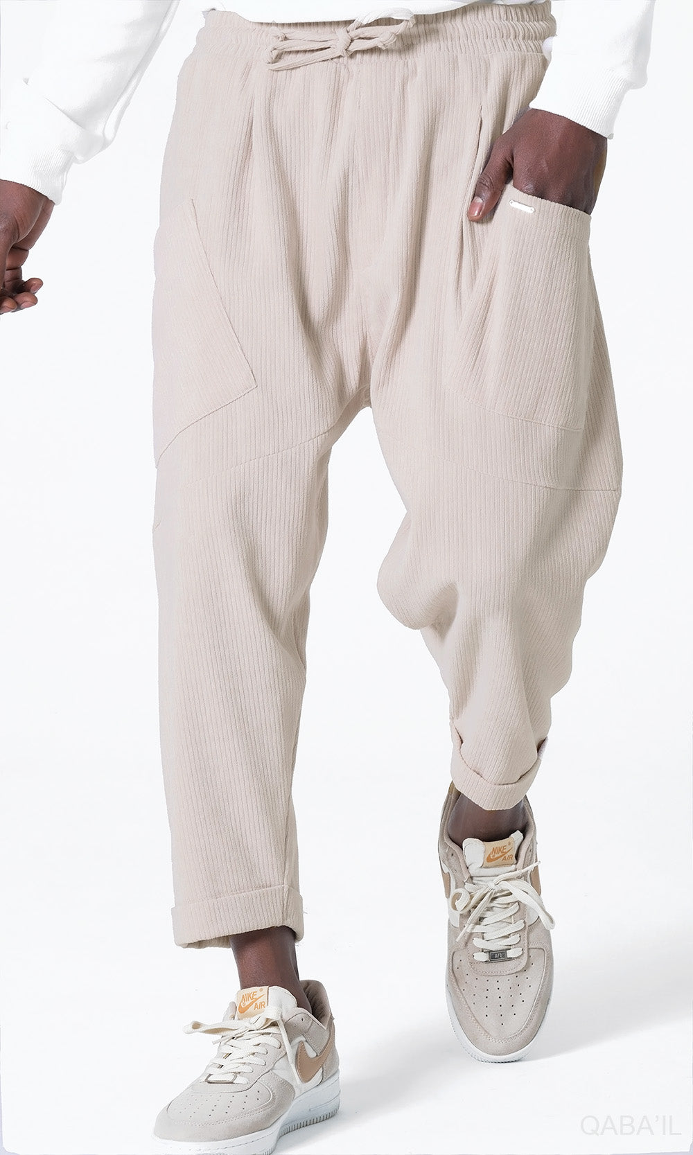 QL Sarouel Design Kadife in Beige