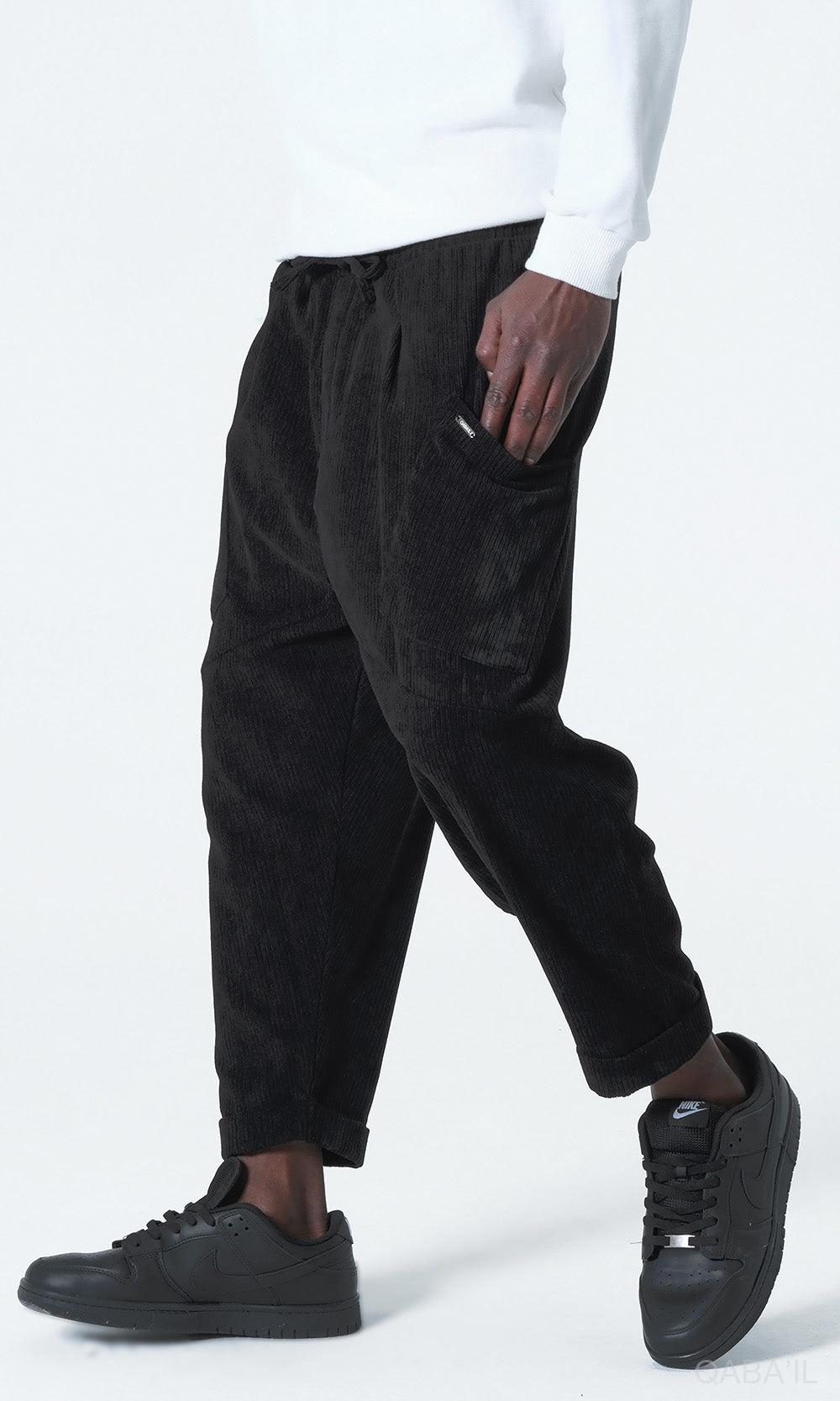 QL Sarouel Design Kadife in Schwarz