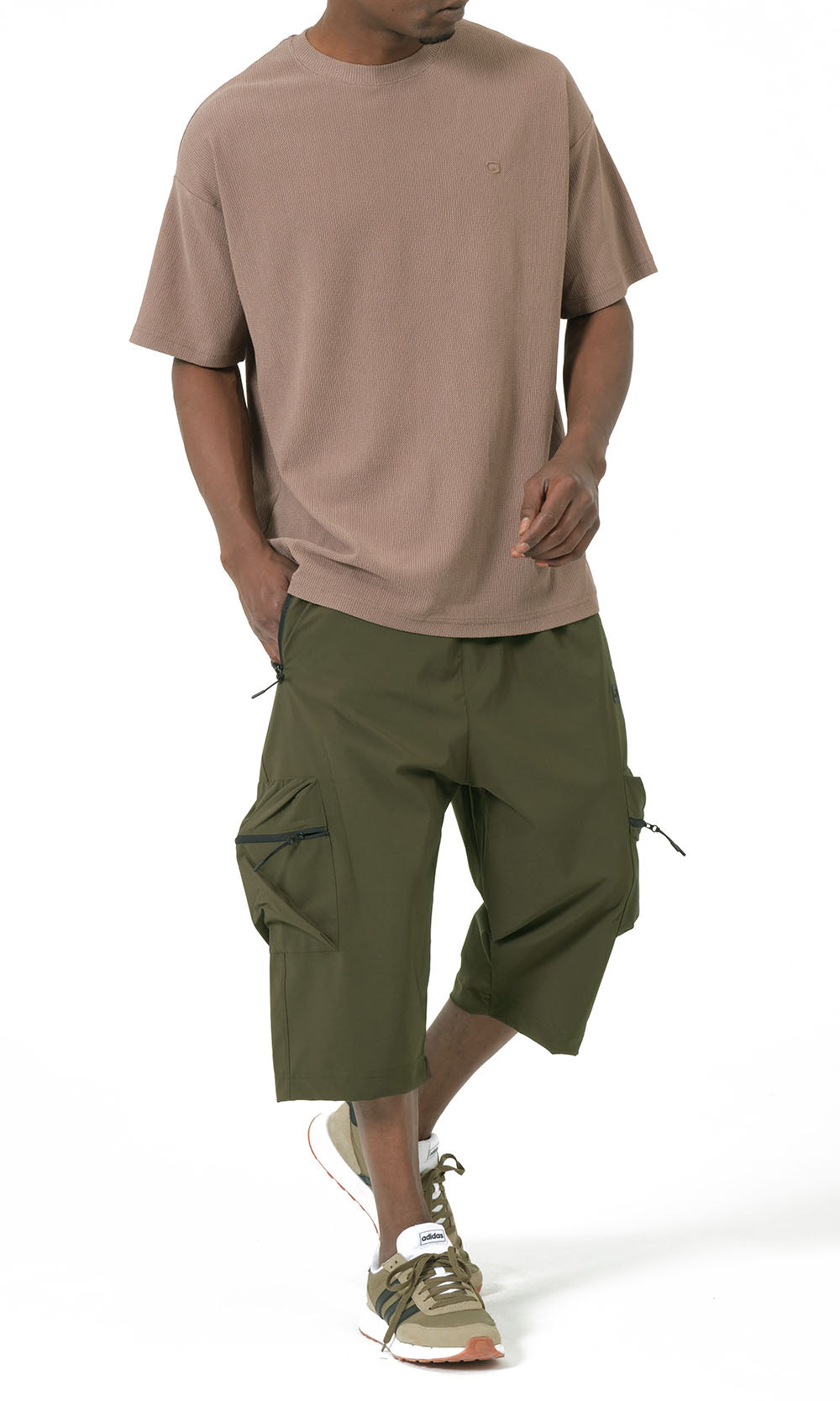 QTT3001 T-Shirt Oversized Waffle in Taupe