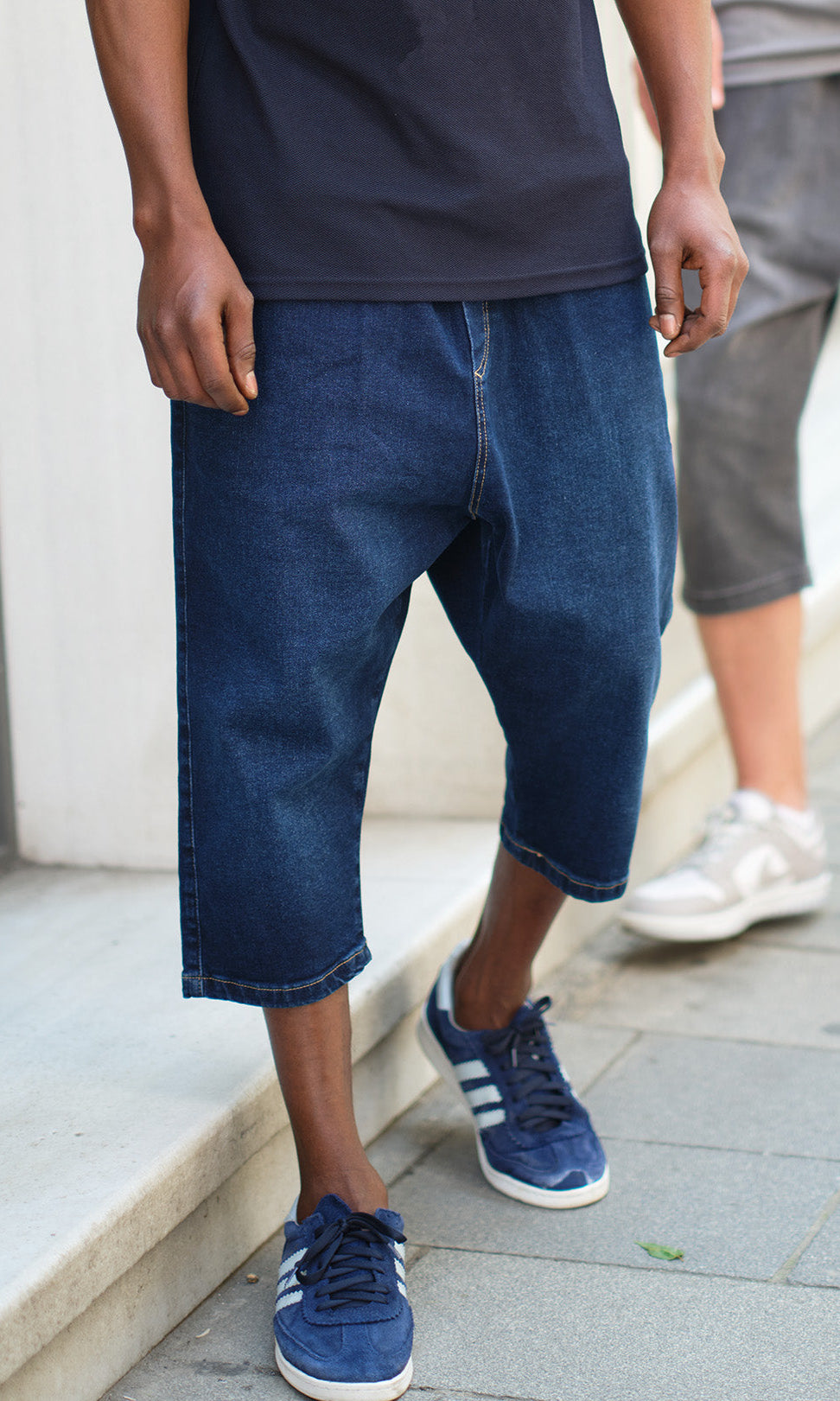  QL Cropped Denim Trousers S25 Dark Blue - MOOMENN,